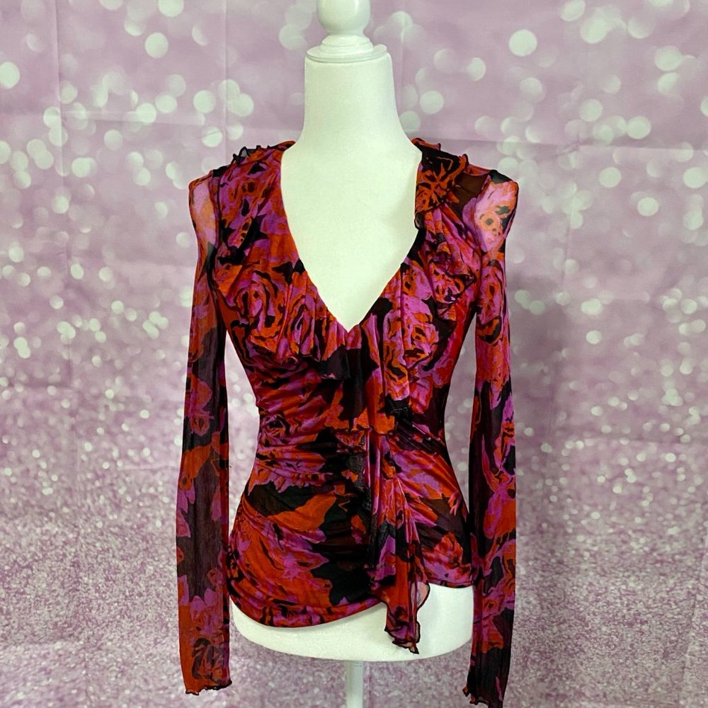 DIANE VON FURSTENBERG RUFFLED BLOUSE - Picture 9 of 12
